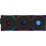 Wentylator Lian Li UNI FAN TL Wireless LCD 120 Reverse Blade 3-pack Black (12RTLLCD1W3W) | 12RTLLCD1W3B | 4718466017376