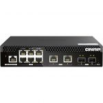 Qnap QNAP QSW-M2106R-2S2T łącza sieciowe Zarządzany L2 10G Ethernet (100/1000/10000) 1U Black | QSW-M2106R-2S2T | 4711103082799