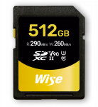 Wise SDXC UHS-II V90       512GB R:290MBs / W:260MBs   WI-SD-N512 | WI-SD-N512 | 4712968956607