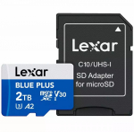 Lexar Memory card microSD 2TB C10 A2 U3 V30 170MB/s Blue Plus | LMSBLPL002T-BNANG | 843367139149
