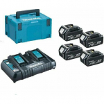 Makita Zestaw zasilający: 4x akumulator 5Ah 18V BL1850B, 2-portowa ładowarka DC18RD | 197626-8 | 0088381463164