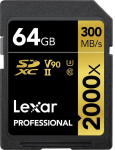 Lexar SDXC 64GB Professional 2000x UHS-II U3 (260/300 MB/s) | LSD2000064G-BNNNG | 0843367120857