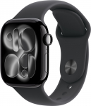 Apple Watch Series 11 GPS + Cellular 42mm Jet Black Aluminum Case with Sport Band (black) - M/L | MF854ZR/A | 0195950630749