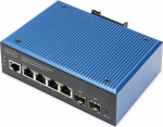 Digitus Digitus Przemysłowy przełącznik Gigabit Ethernet PoE, 4+2 porty, zarządzalny na warstwie łącza danych (L2) | DN-651155 | 4016032490197