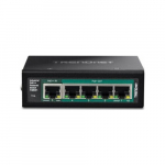 TRENDnet TRENDnet TI-B541 5-portowy przełącznik na szynę DIN, zasilany PoE++ ar funkciju PoE Pass-Through | 21.22.1560 | 710931162592