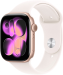 Apple Watch Series 11 GPS + Cellular 46mm Rose Gold Aluminum Case with Sport Band (light blush) - M/L | MFCJ4ZR/A | 0195950630848