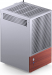 Jonsbo T6 PC Case, Mini-Tower, Mini-ITX, Tempered Glass, Wood - Silver | T6 SILVER | 6970620554037
