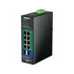 TRENDnet TI-PG103i 10-portowy przemysłowy przełącznik Gigabit L2 z obsługą PoE+, montowany na szynie DIN, 2457 V | 710931163247 | 710931163247