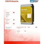 Western Digital Gold WD203KRYZ internal hard drive 20 TB 7200 RPM 512 MB 3.5" Serial ATA | WD203KRYZ | 718037904665