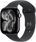 Apple Watch Series 11 GPS + Cellular 46mm Jet Black Aluminum Case with Sport Band (black) - M/L | MFC44ZR/A | 0195950630787