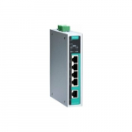 Moxa EDS-G205A-4POE-T network connectors Unmanaged Gigabit Ethernet Support PoE Aluminium, Black, Green | EDS-G205A-4POE-T | 5703431453494
