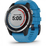 Garmin Quatix 7 Base Smart Watch 47mm, GPS, 10ATM, Graphite with Light Blue Silicone Band EU | 010-02540-61 | 753759296711