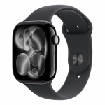 Apple Watch Series 11 GPS + Cellular 46mm Space Gray Aluminum Case with Sport Band (black) - S/M | MFC94ZR/A | 0195950630800