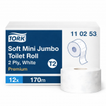 Tork tualettpaber T2 Mini Jumbo pehme valge 2-kihiline 170 m