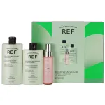 Kinkekomplekt Ref Stockholm: Weightless Volume, sulfaadivaba, juukse&scaron;ampoon, tekstuuri ja vol&uuml;&uuml;mi andev, 285 ml + Weightless Volume, sulfaadivaba, juuksepalsam, silub ja annab vol&uuml;&uuml;mi, 245 ml + l&auml;ikeeliksiir, juukseseerum, pehmendav, 80 ml