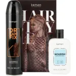 Komplekt Kemon: Dreamfix, juukselakk, tugeva fikseerimisega, 300 ml + Nourish toitev &scaron;ampoon, kuivadele juustele, 250 ml