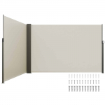 VEVOR 200x600cm v&auml;ljat&otilde;mmatav k&uuml;lgmarkiis, veekindel UV30+ pol&uuml;estrist privaatsusekraan terrassile, r&otilde;dule, aeda - beež
