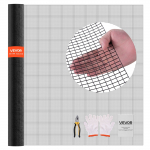 VEVOR 183x1524cm galvaniseeritud vin&uuml;&uuml;lkattega traadiv&otilde;rkrull, 1.27cm, 19 m&otilde;&otilde;t, ilmastikukindel aed ja loomapiirded