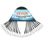 VEVOR 50 tk Lamedad Bungee Kummipaelad 79 cm, 19.8 mm Tugevad Teraskonksudega Koormatele, Tentidele, Telkidele, Must