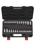 VEVOR 34-osaline Torx padrunv&otilde;tmete komplekt T6&ndash;T70, S2 ja Cr-V teras, 6.35/9.5/12.7 mm ajamid, koos hoiukarbiga