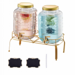 VEVOR 2x8L klaasist joogidosaatorid alusega &ndash; mahlade, j&auml;&auml;tee, vee dosaatorid infuusoriga pidudeks