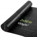 VEVOR umbrohu t&otilde;kkekangas 2 x 50 m, 100 g/m&sup2; vastupidav PP kattekangas peenardele, kruusaradadele ja sisses&otilde;iduteedele, veel&auml;bilaskev