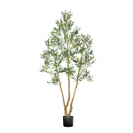 VEVOR 210cm Kunstlik Oliivipuu Mustas Potis &ndash; Realistlik Taim Puidust T&uuml;ve ja Roheliste Lehtedega Kodu/Kontori Kaunistuseks