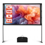 80'' Kaasaskantav Projektoriekraan Jalaga, 16:9 4K HD, 160&deg; Vaatenurk, Kortsuvaba, Sise/V&auml;litingimusteks, Kandekotiga