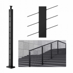 VEVOR 91x2.5x5 cm roostevabast terasest kaablipiirde post 30&deg; nurgaavadega, 10 eelpuuritud ava, treppidele ja r&otilde;dudele