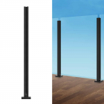 VEVOR 105 cm klaasiklamber 10&ndash;12 mm karastatud klaasile, 304 roostevabast terasest piirdepost r&otilde;dule, terrassile, trepile, must