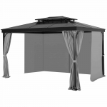 VEVOR v&auml;lipaviljoni privaatsuskardinad, 4 lukuga paneeli, sobivad 3x3x2,1m paviljonidele, veekindel pol&uuml;ester, hall