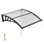VEVOR 97&times;102 cm l&auml;bipaistev pol&uuml;karbonaat ukse varikatus ABS kronsteinidega, &auml;ravoolu ja UV50+ kaitsega vihma, lume ja p&auml;ikese eest