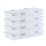 VEVOR 4 tk voodikastid ratastega, 805x396x175 mm, virnastatavad hoiukastid kaanega riiete ja jalan&otilde;ude jaoks