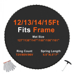 VEVOR 13ft &uuml;mmarguse batuudi asendus h&uuml;ppematt, sobib 7in vedrudele, 80 V-r&otilde;ngast, UV-kindel PP matt koos t&ouml;&ouml;riistaga