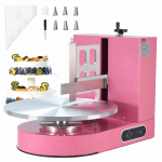 VEVOR elektriline tordikaunistusmasin, 35cm p&ouml;&ouml;rdalus, 25&ndash;320 p/min, reguleeritav kraabits, 10&ndash;40cm tortidele, roosa