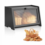 VEVOR suur bambusest leivakarp akr&uuml;&uuml;list uksega, maal&auml;hedases stiilis puidust leivahoidik k&ouml;&ouml;gitasapinnale, 42x25x26 cm, must