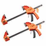 VEVOR &Uuml;he k&auml;ega kasutatavad 30,5 cm klambrid, 2 tk, 154 kg koormus, F-kiireklamber/eraldaja puidule/metallile, oranž/must