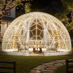 VEVOR 4.5x2.7m L&auml;bipaistev PVC Aia Igloo Kuppeltelk 10&ndash;14 Inimesele &ndash; Ilmastikukindel Geodeetiline Telk Akendega