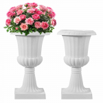 VEVOR 2 tk valged plastist urn-poti 40x67 cm &ndash; klassikalised lillepotid koju, aeda, pulma, sise- ja v&auml;listingimustesse