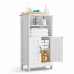 VEVOR 4-korruseline valge vannitoa p&otilde;randakapp reguleeritava riiuli ja 2 uksega, MDF vabaltseisev hoiukapp, 30x51x93 cm