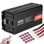 VEVOR 5000W 12V kuni 230V muudetud siinuslaine inverter 2 AC v&auml;ljundi, USB, Type-C, LCD ja kaugjuhtimispuldiga, CE/FCC sertifikaat