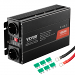 VEVOR 1500W 12V kuni 230V muudetud siinuslaine inverter, 2 AC pesa, USB, Type-C, 6 kaitsmega, CE/FCC
