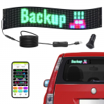 VEVOR P6 LED m&auml;rk 68x12cm, programmeeritav Bluetooth rakendusega, t&auml;isv&auml;rviline keriv displei poele/autole reklaamiks