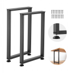 VEVOR terasest lauajalad 740x450 mm, ruudukujulised mustad, 1000 kg kandev&otilde;ime, reguleeritavad, 2 tk s&ouml;&ouml;gilaudadele, baarile, kontorile