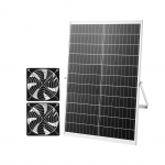 VEVOR 30W p&auml;ikeseenergial kahe ventilaatoriga komplekt, 400 m&sup3;/h ventilatsioon, reguleeritav paneel, IP65 kasvuhoonetele ja kanalatale