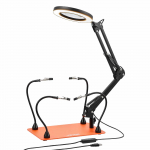 VEVOR magnetiline jootmise abik&auml;si jaam 3X LED suurendusega, 4 painduva varrega ja tugeva terasalusega elektroonikale ja DIY