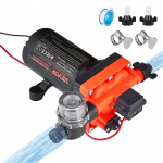 VEVOR 12V RV veepump, 18.9 L/min, 4-kambriline membraan, 70 PSI, automaatse surve l&uuml;litiga, haagissuvile, paadile, autopesuks