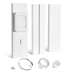 VEVOR kuivati ventilatsiooni aknakomplekt 101,6 mm voolikutele, reguleeritav 430&ndash;1549 mm, PVC ja PP, topeltkaitse