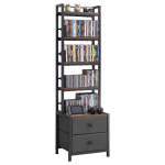 VEVOR meedias&auml;ilituskapiga 4 reguleeritava riiuli ja sahtliga, 40 x 30 x 143.5 cm CD, DVD, raamatute ja m&auml;ngude korraldaja kallutusvastase komplektiga