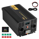 VEVOR 3000W puhas siinuslaine inverter 24V DC&ndash;230V AC LCD, kaugjuhtimispuldi, USB ja EL pistikutega autole, haagissuvilale, p&auml;ikeses&uuml;steemidele